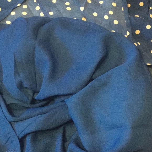 ❌DONATED❌Blue Polka Dot Cottage Style V-Neck Lined Midi Dress - Picture 7 of 9